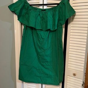 Kelly green dress off shoulder